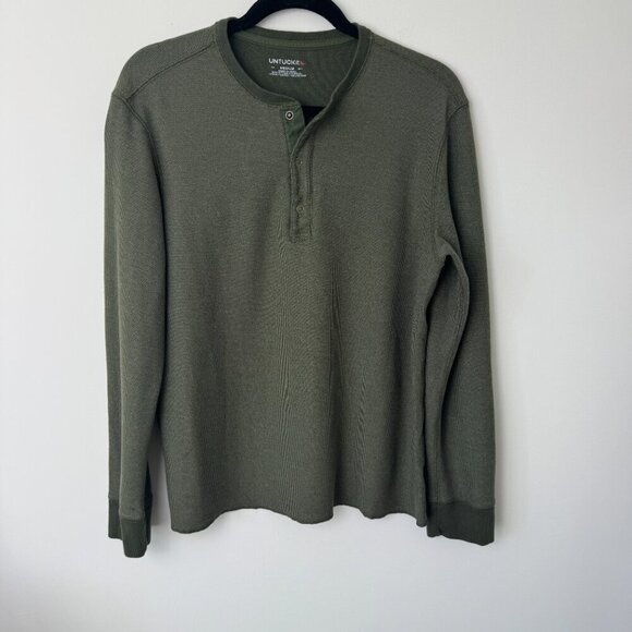 UNTUCKit Other - UNTUCKit Schrock Textured Long Sleeve Henley Medium Army Green